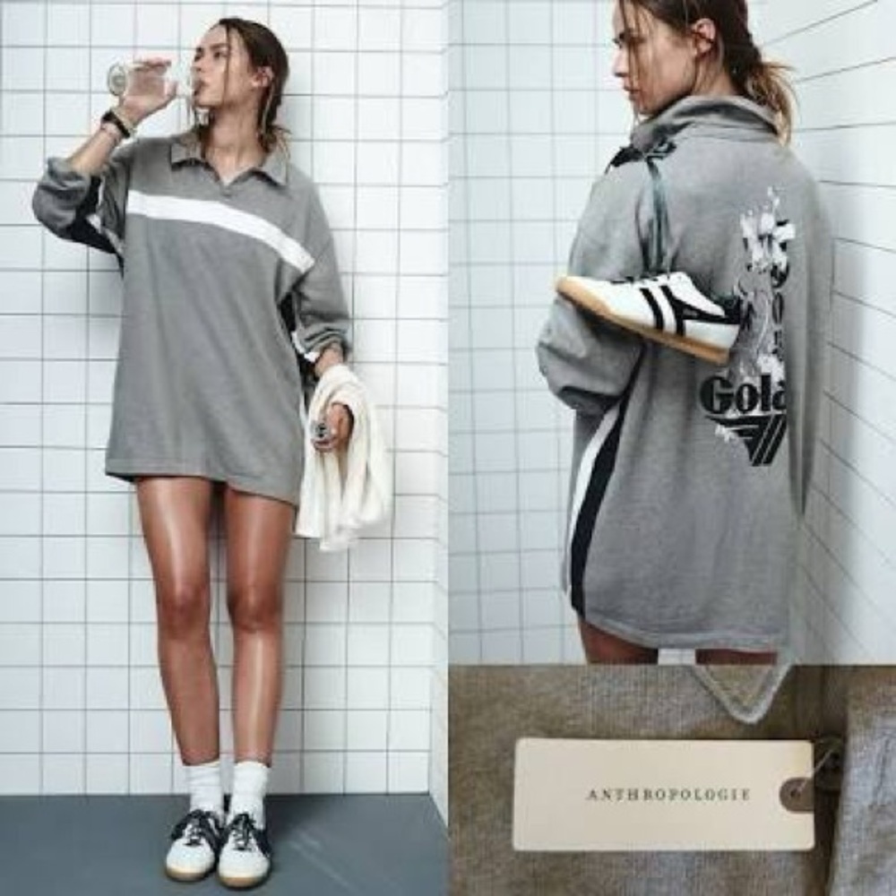 Anthropologie Gola Team Jersey Dress Comfy Oversized Shirt